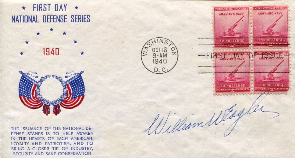 General William Eagles WWII War 45th Infantry Division Anzio CG Signed Autograph