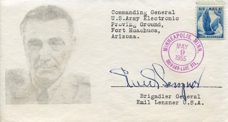 General Emil Lenzner WWII War 6th Army Group Signal Officer Signed Autograph