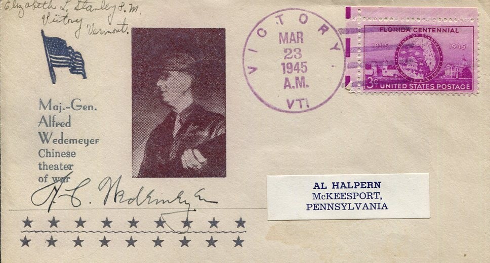 General Albert C Wedemeyer WWII War Operation Overlord Planner Signed Autograph