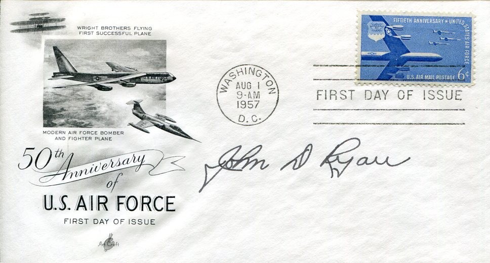 General John Dale Ryan Chief of Staff US Air Force WWII War Signed Autograph