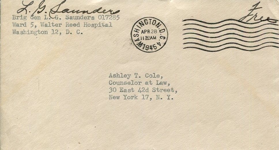 General LaVerne G. Saunders WWII War 11th Bombardm Pearl Harbor Signed Autograph
