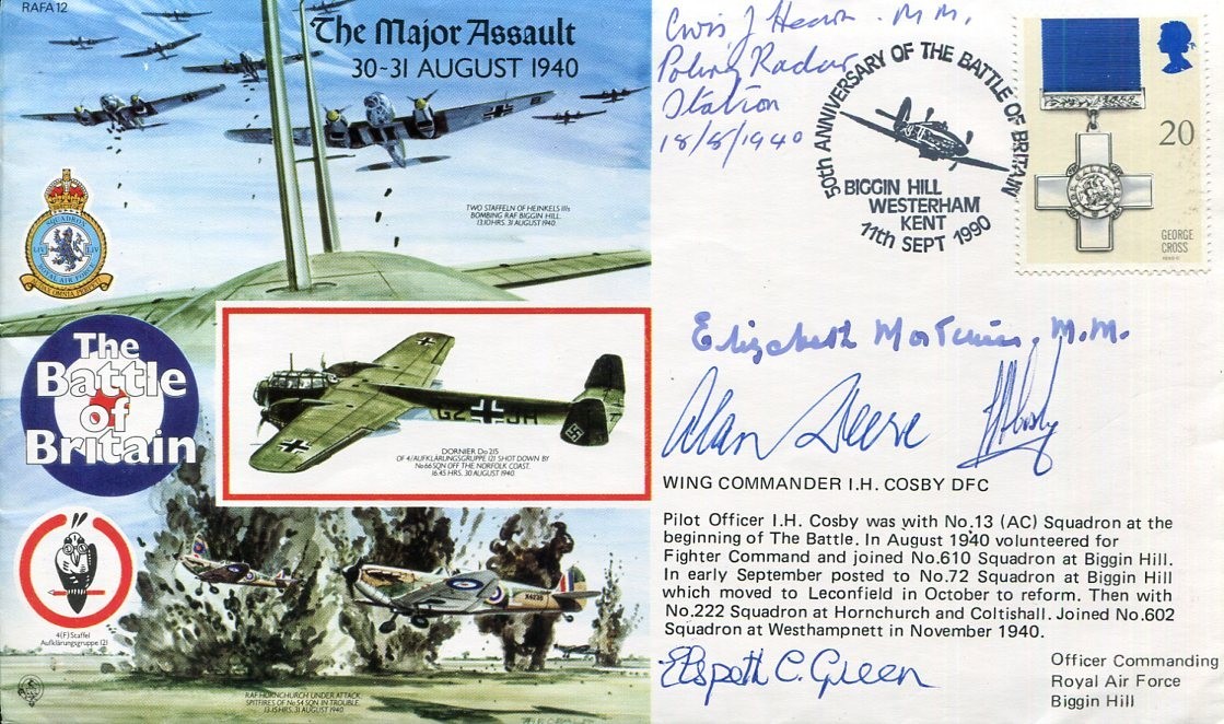 Ivor Henry Cosby Alan Deer RAF WWII War Pilot Battle of Britain Signed Autograph