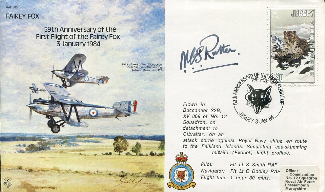 Air Vice Marshal Norman Rutter RAF Fairey Fox Pilot WWII War Signed Autograph