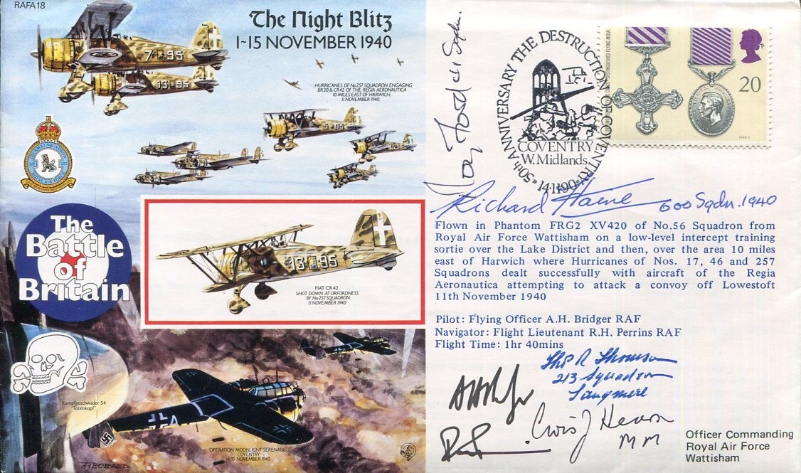 Richard Haine Roy Ford Plus 4 RAF WWII War Battle Of Britain Signed Autograph