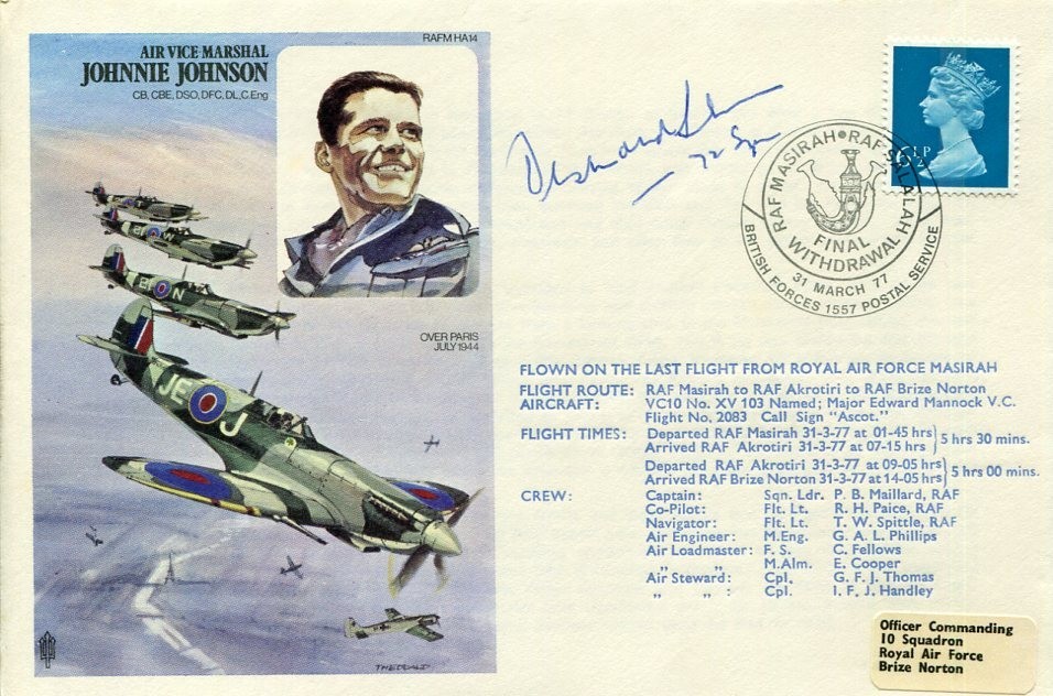 Desmond Sheen RAF WWII War Ace Fighter Battle of Britain Signed Autograph FDC