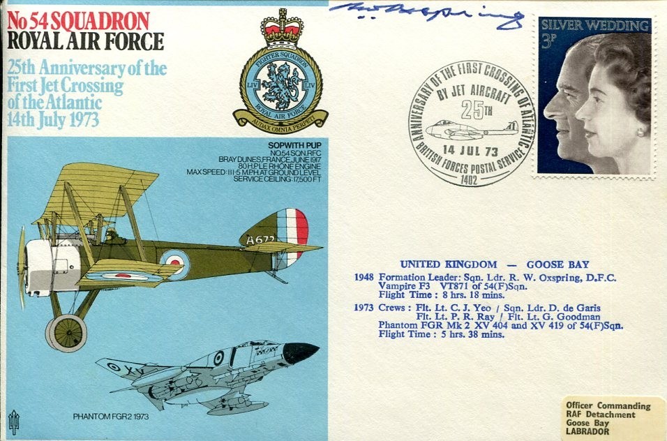 Bobby Oxspring RAF WWII War Fighter Pilot Ace Battle of Britain Signed Autograph
