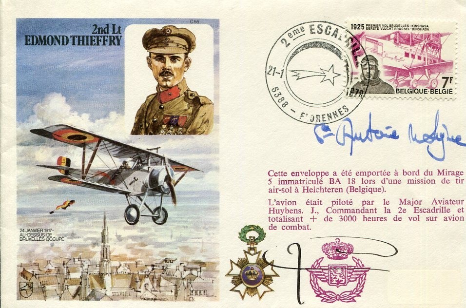 Antoine Prince of Ligne Belgium WWII War Spitfire Fighter Pilot Signed Autograph