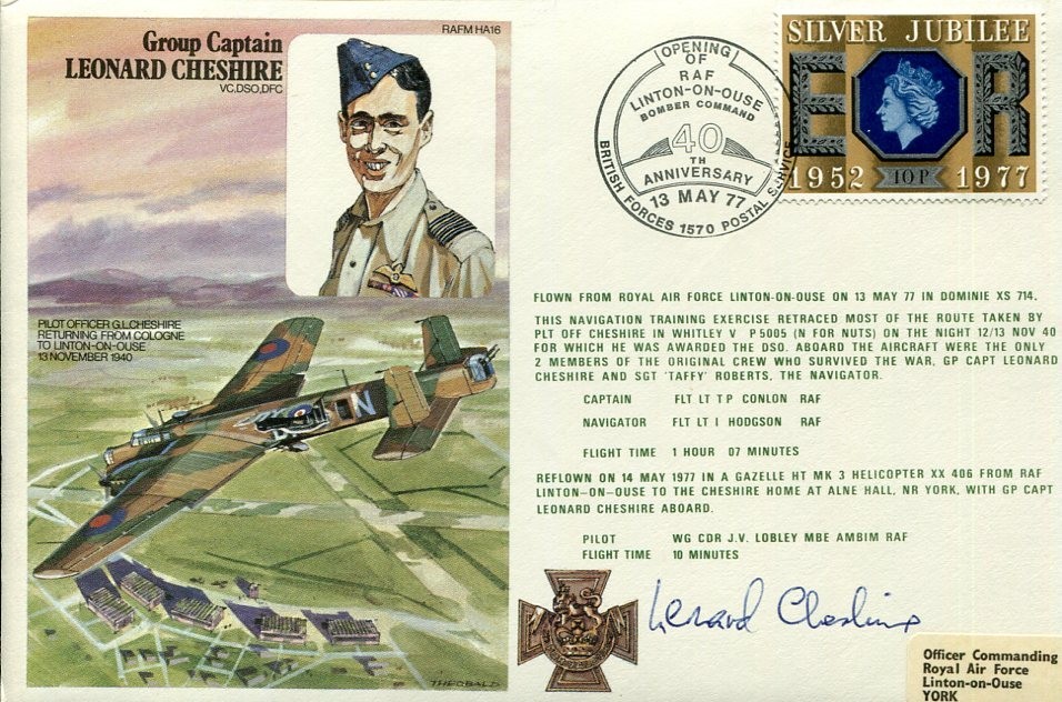 Leonard Cheshire WWII War RAF Fighter Pilot Victoria Cross Signed Autograph