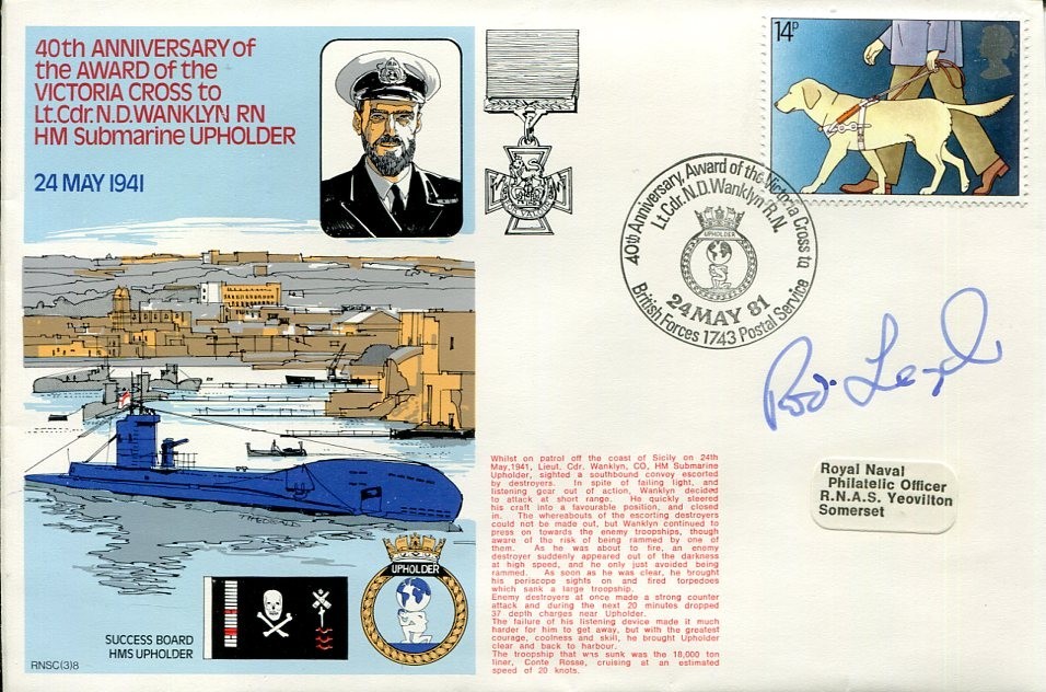 Roderick Learoyd RAF Bomber Pilot WWII War Victoria Cross Signed Autograph