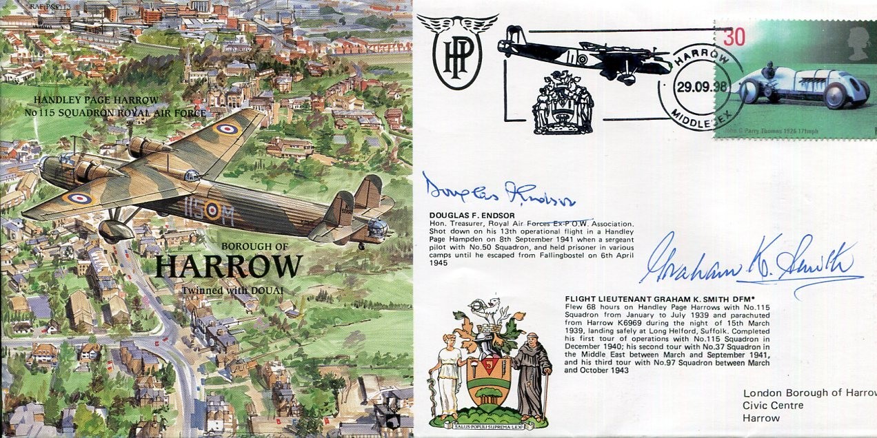 Douglas Endsor POW Graham K. Smith RAF WWII War Handley Harrow Signed Autograph