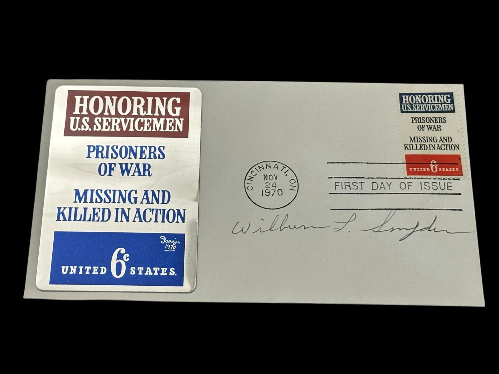 Wilburn L Snyder 31st Infa Army WWII POW Bataan Death March Signed Autograph FDC