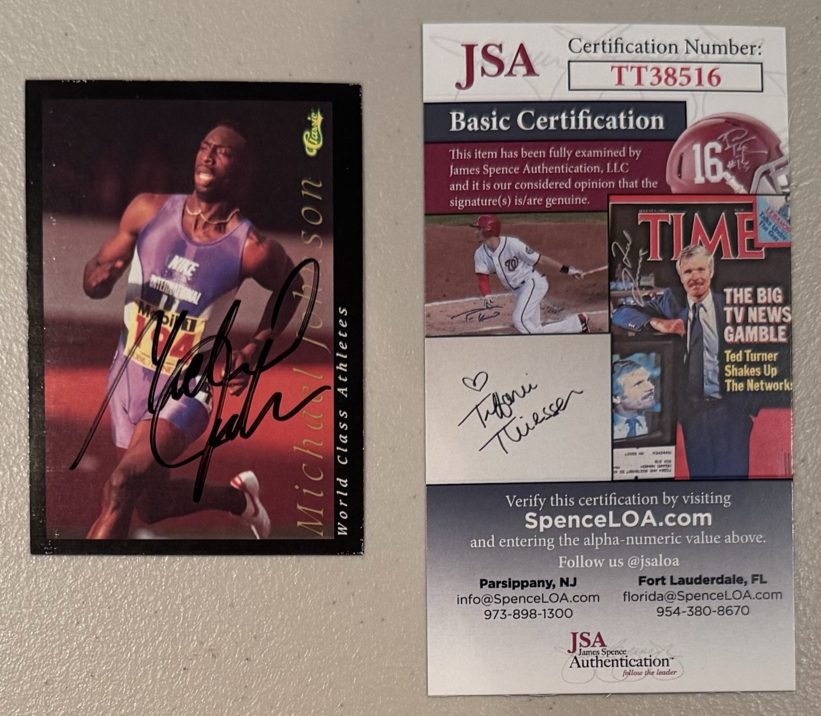 Michael Johnson Signed Autographed 1992 Classic Card #15 JSA Cert Rookie