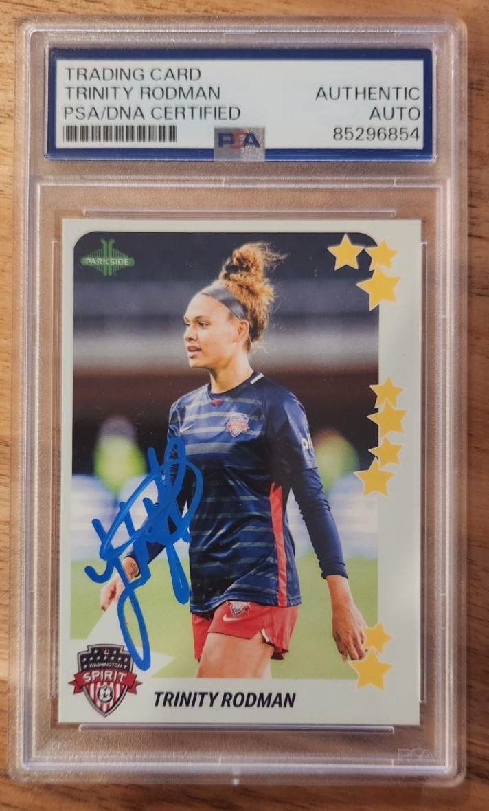 Trinity Rodman Signed 2021 Parkside Premier Card w PSA/DNA COA Slab Rookie RC 6