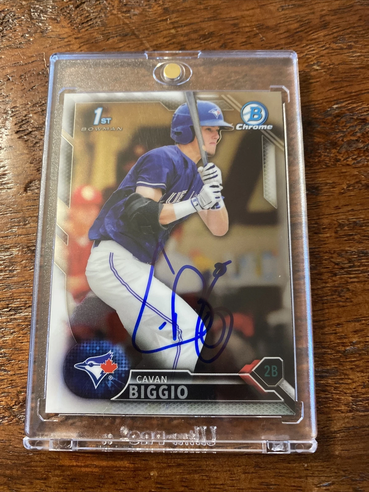 Cavan Biggio Signed Bowman 1st Chrome Card Psa Dna Coa Autographed Blue Jays