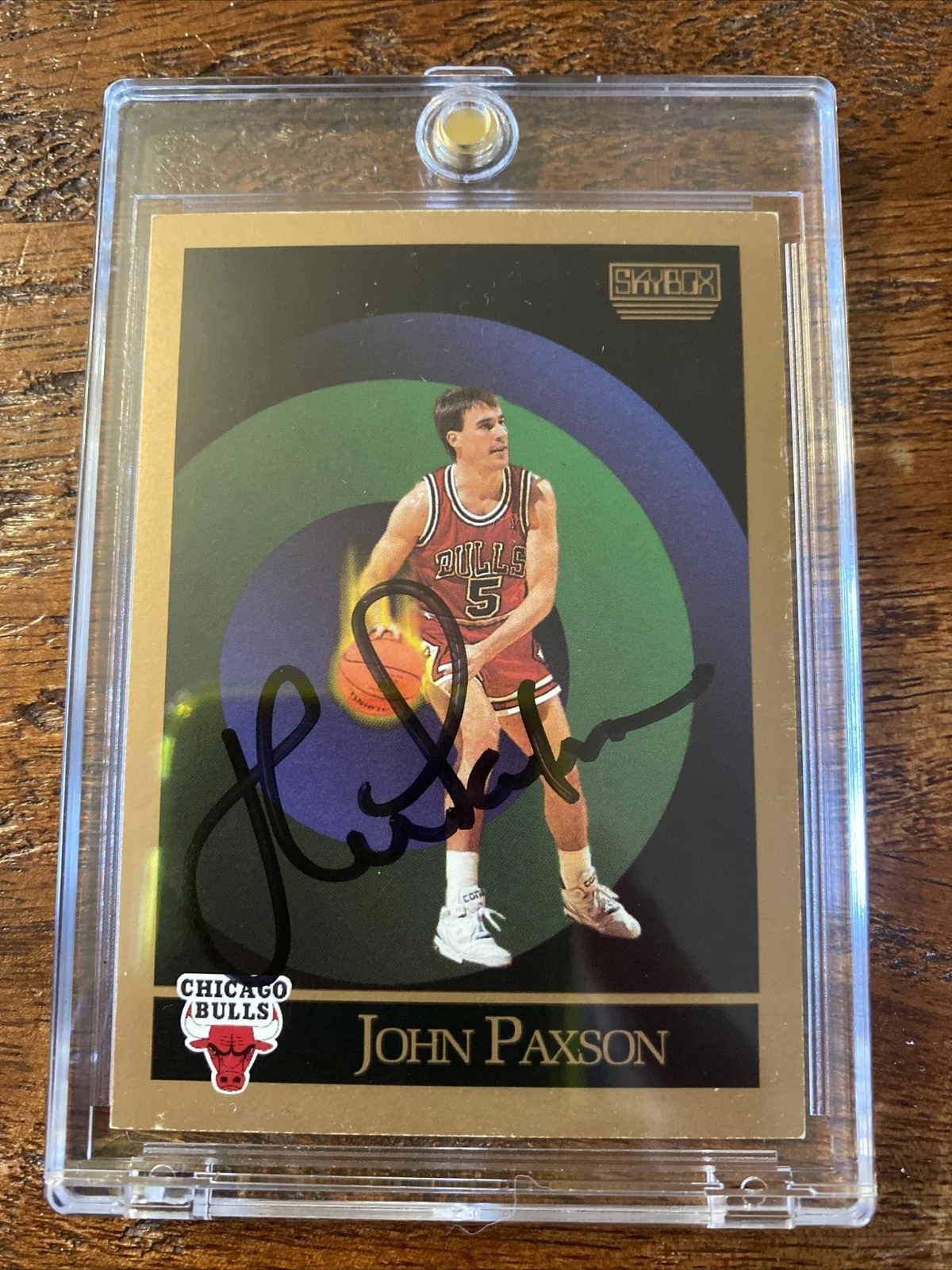 John Paxson Signed Skybox Card Psa Dna Coa Autographed Chicago Bulls
