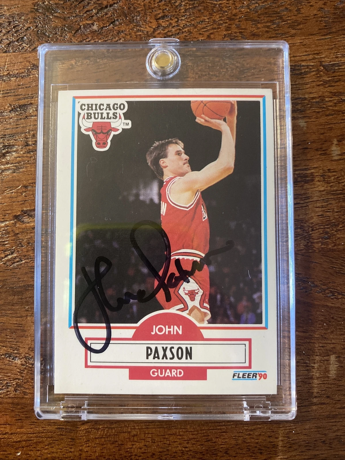 John Paxson Signed Fleer Card Psa Dna Coa Autographed Chicago Bulls