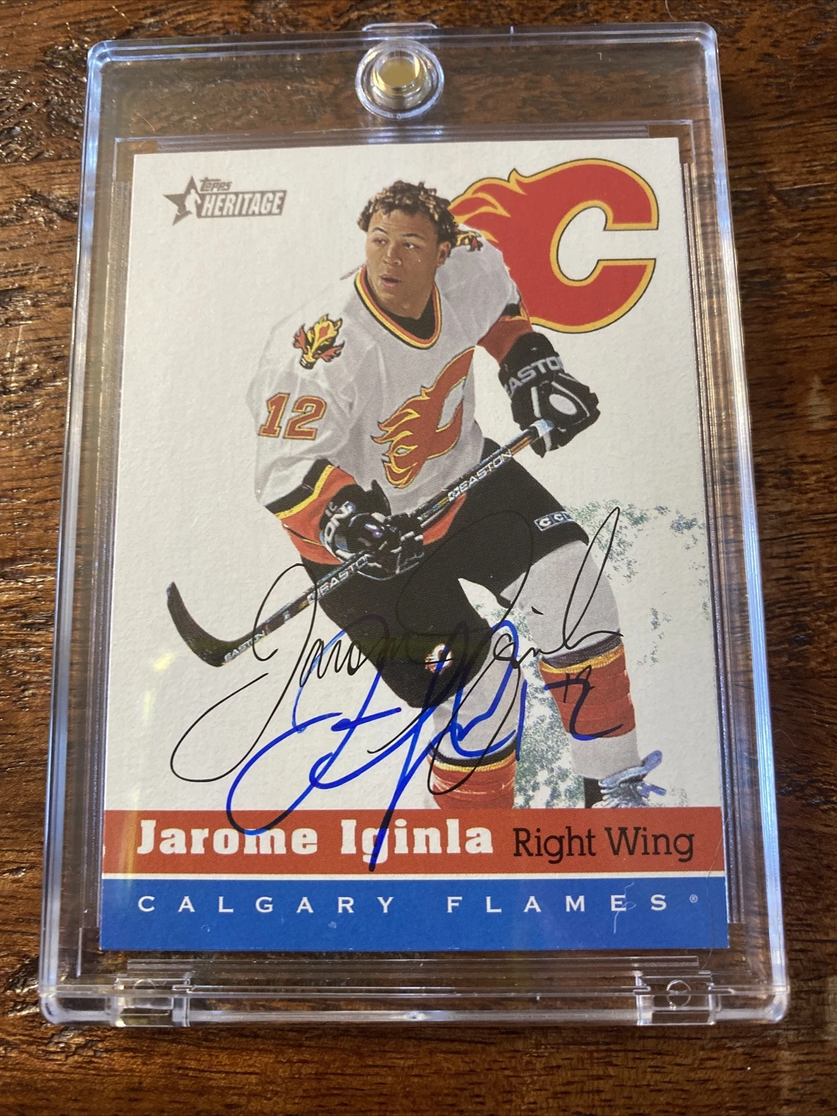 Jarome Iginla Signed Topps Heritage Card Psa Dna Coa Autographed Calgary Flames