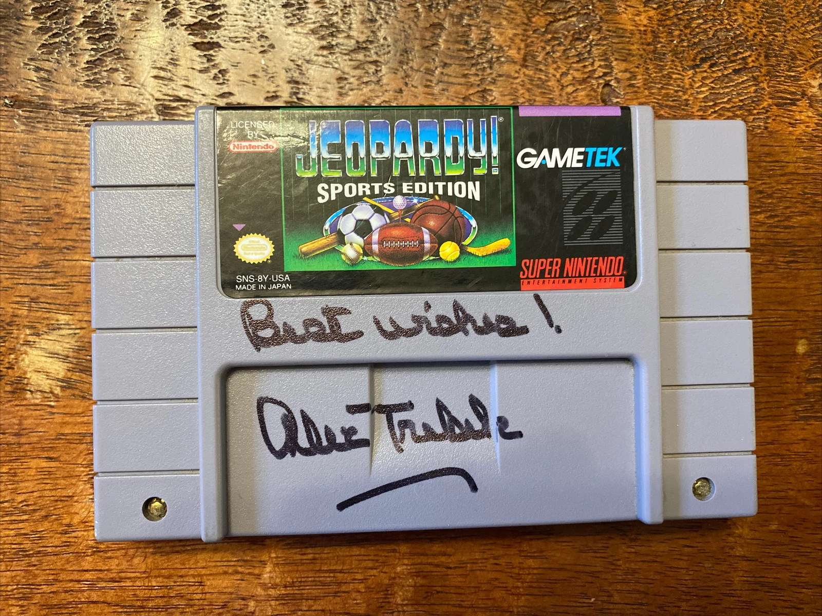Alex Trebek Signed Jeopardy Super Nintendo Video Game PSA/DNA Coa Autographed
