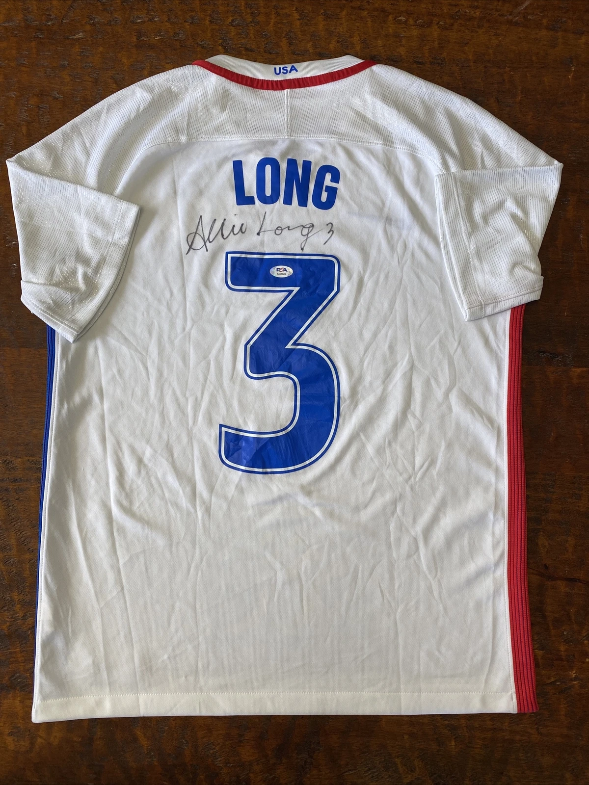 Allie Long Signed USA Women’s Soccer Team Jersey Psa Dna Coa Autographed