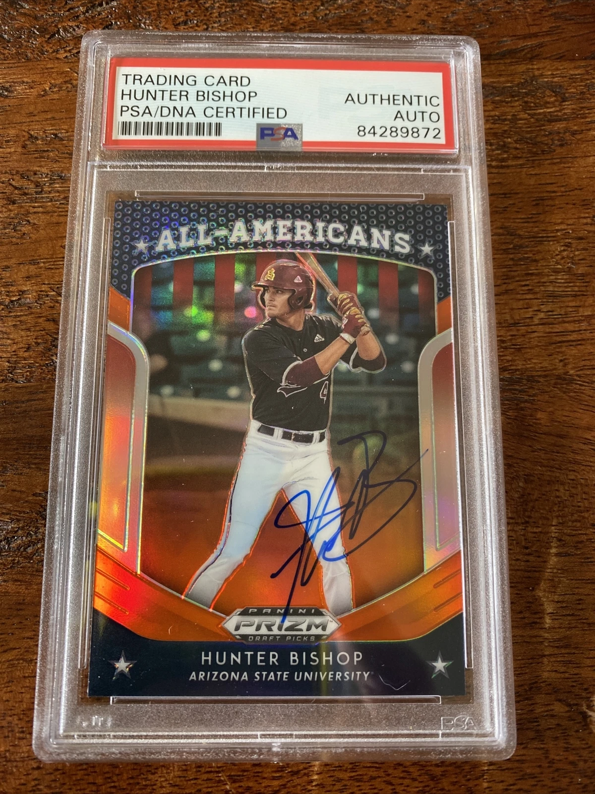 Hunter Bishop Signed Prizm Card Psa Dna Coa Slabbed Giants Arizona State Auto