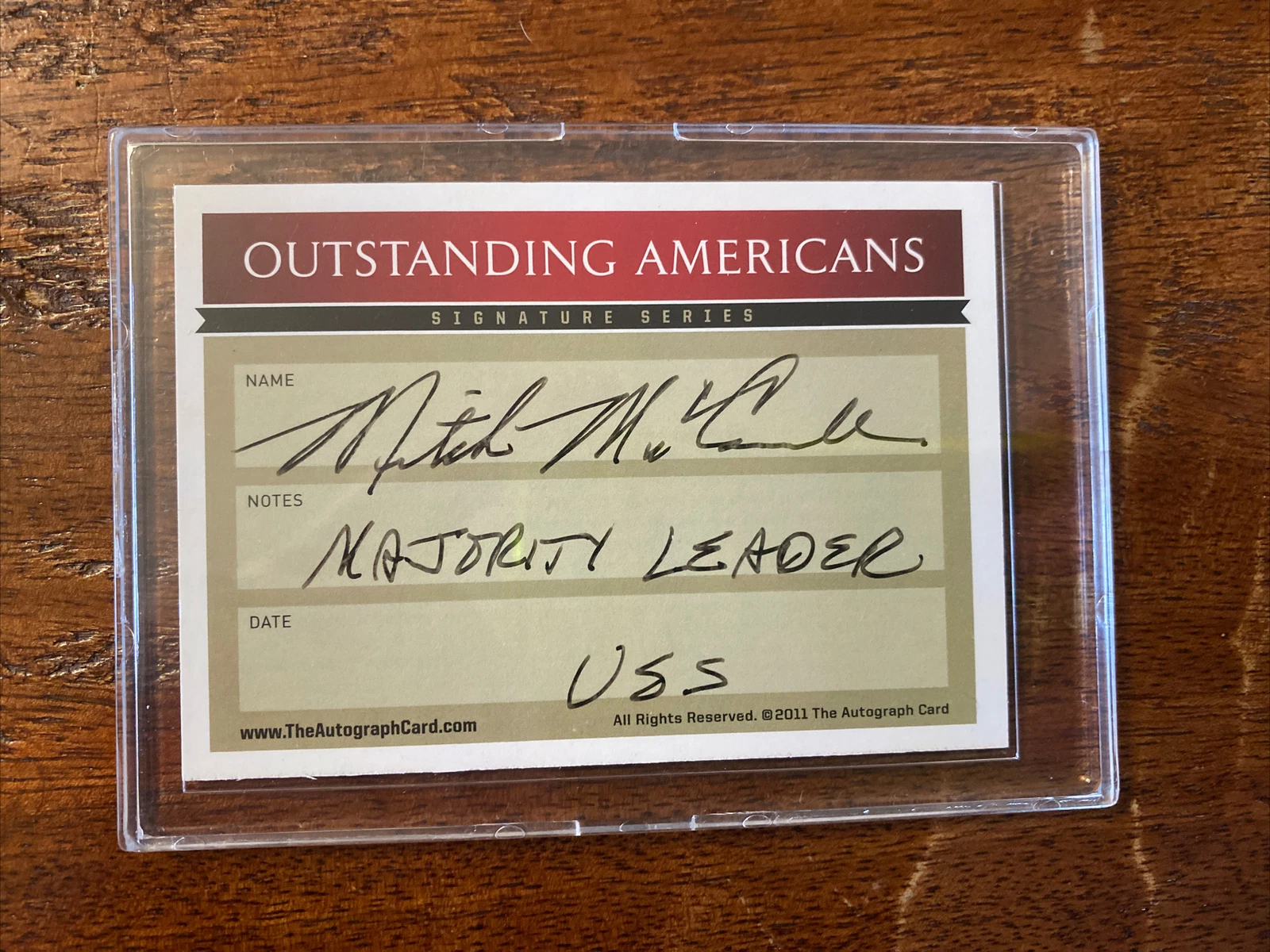 Mitch McConnell Signed Card Psa Dna Coa Senate Majority Leader Trump Autographed