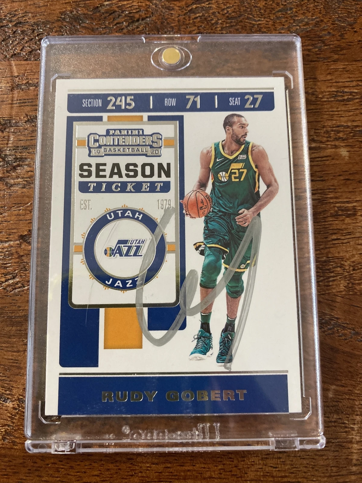 Rudy Gobert Signed Panini Contenders Card Psa Dna Coa Autographed Utah Jazz
