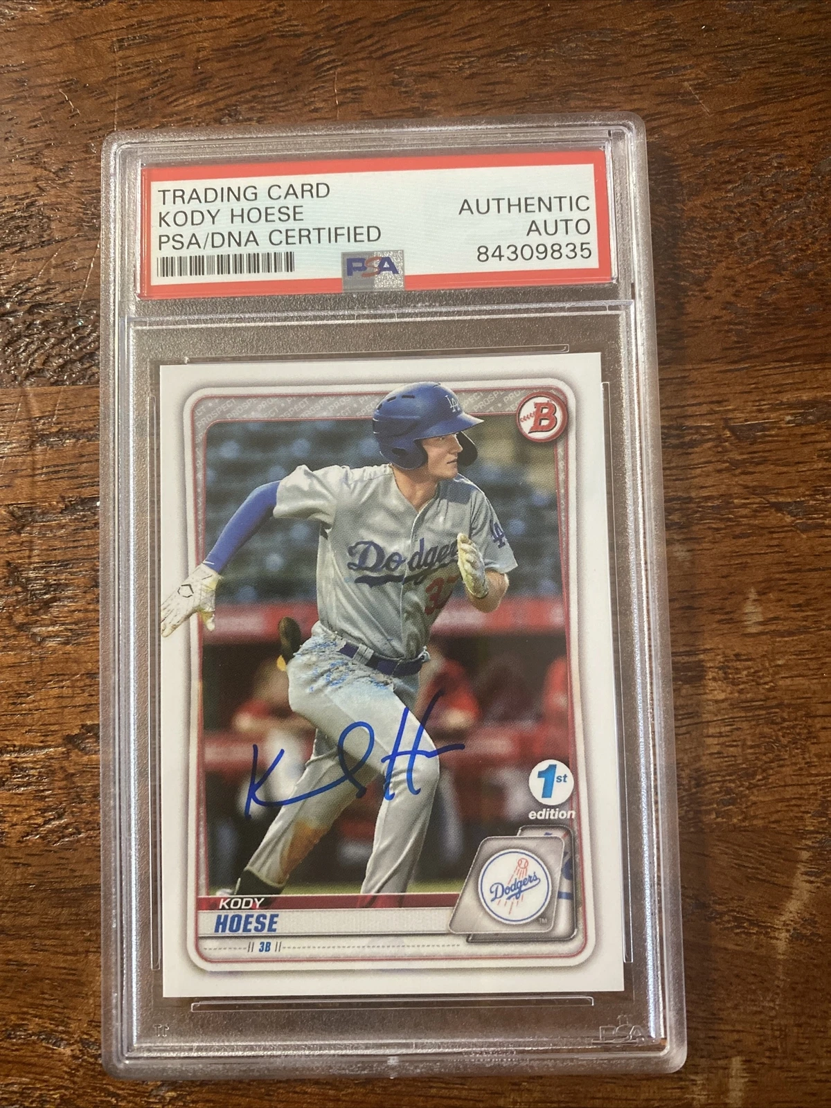 Kody Hoese Signed Bowman 1st Card Psa Dna Coa Slabbed Dodgers Autographed