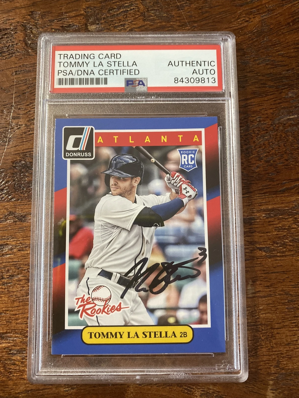 Tommy La Stella Signed Donruss Rookie Card Psa Dna Coa Slabbed Autographed