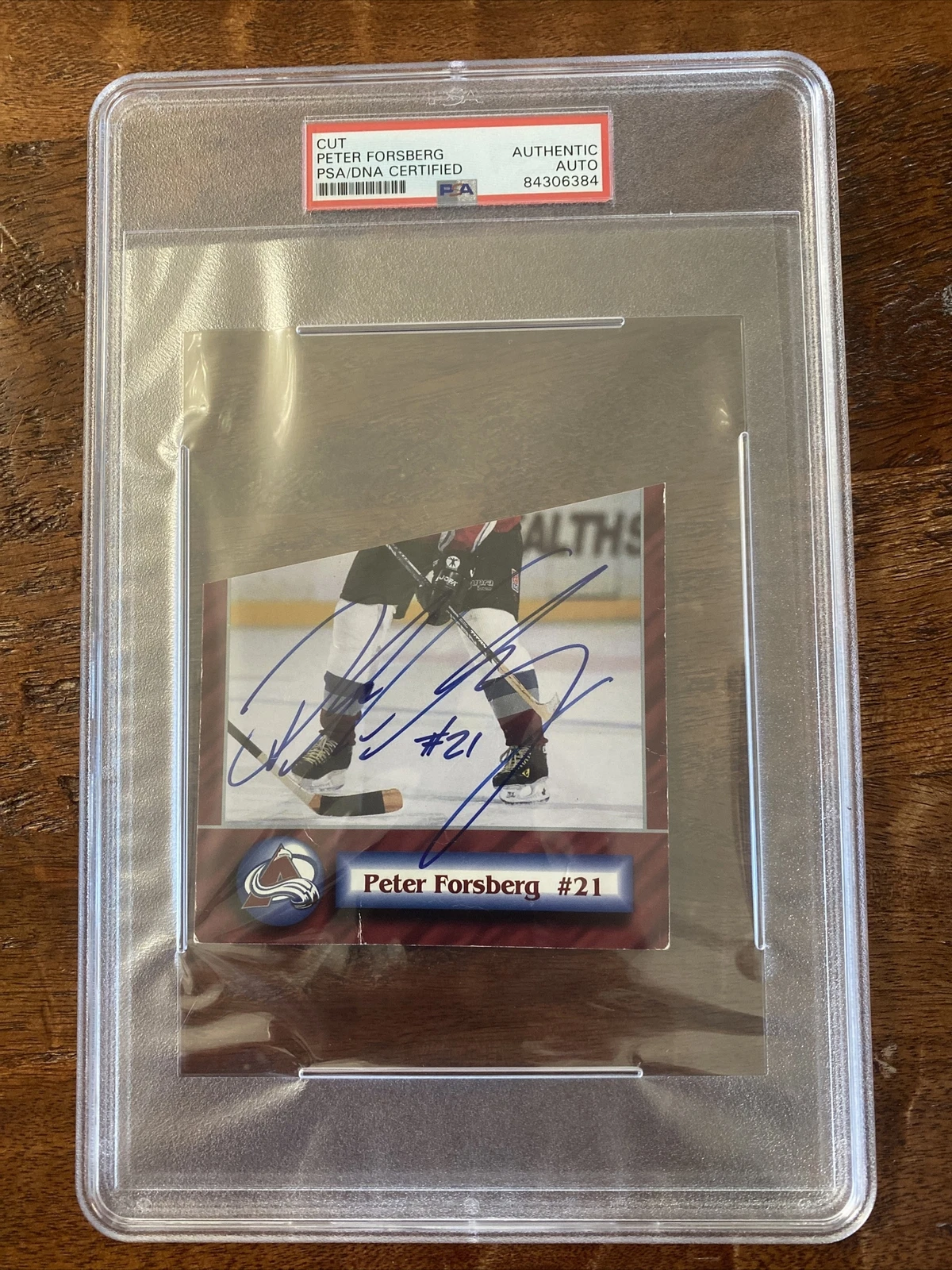 Peter Forsberg Signed Cut Psa Dna Coa Slabbed Autographed Encapsulated Avalanche
