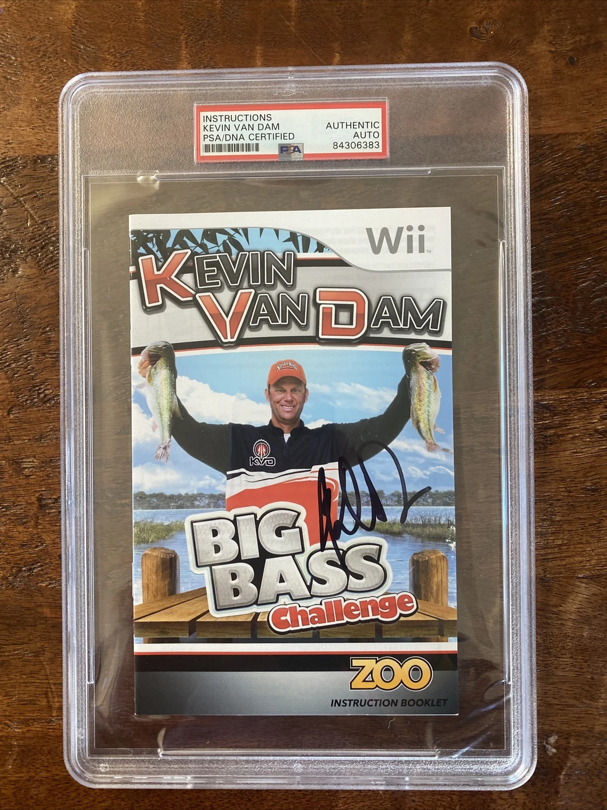 Kevin Van Dam Signed Big Bass Challenge Nintendo Wii Video Game PSA/DNA Slab