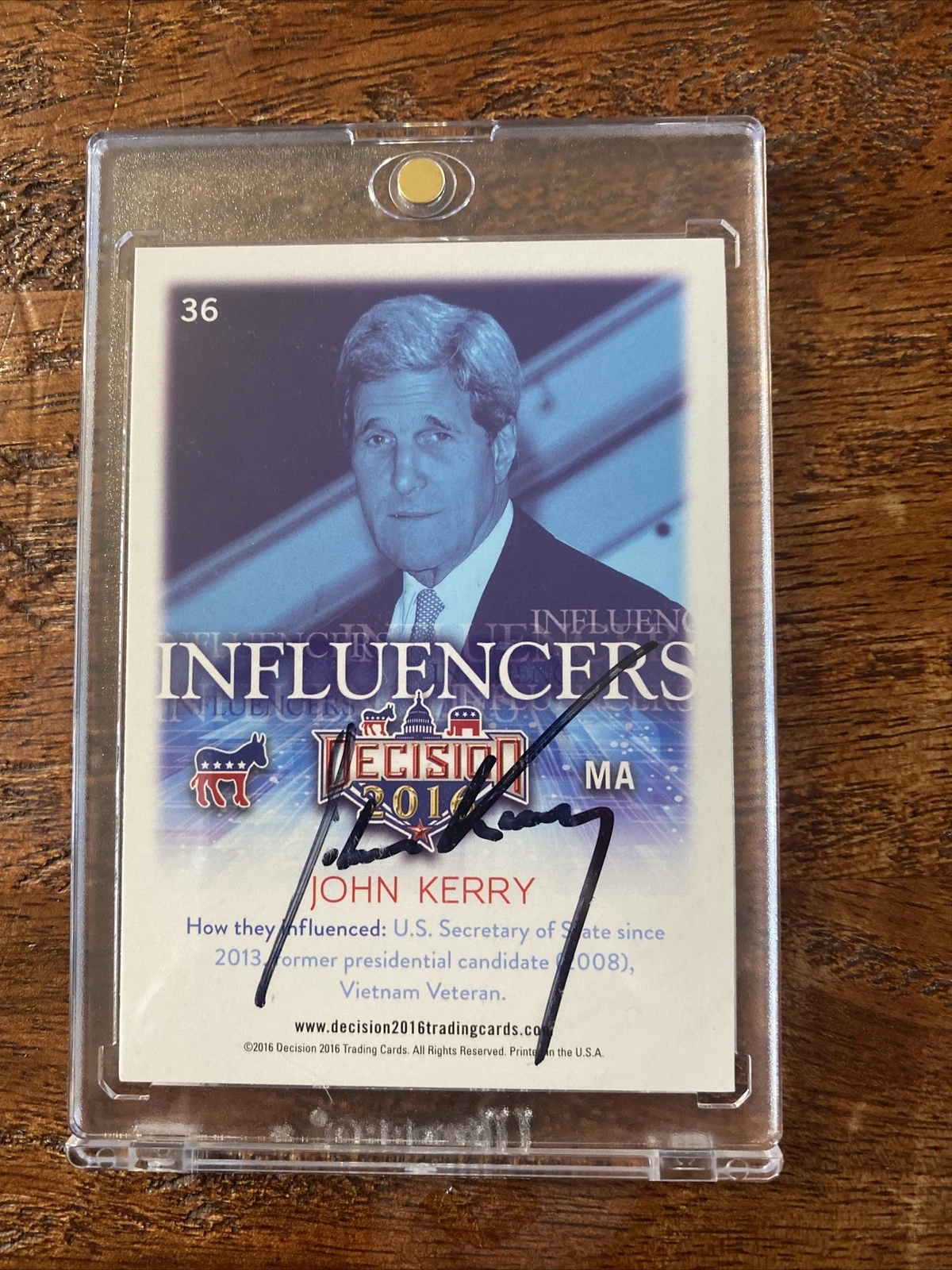 John Kerry Signed Card Psa Dna Coa Autographed Secretary Of State Senator