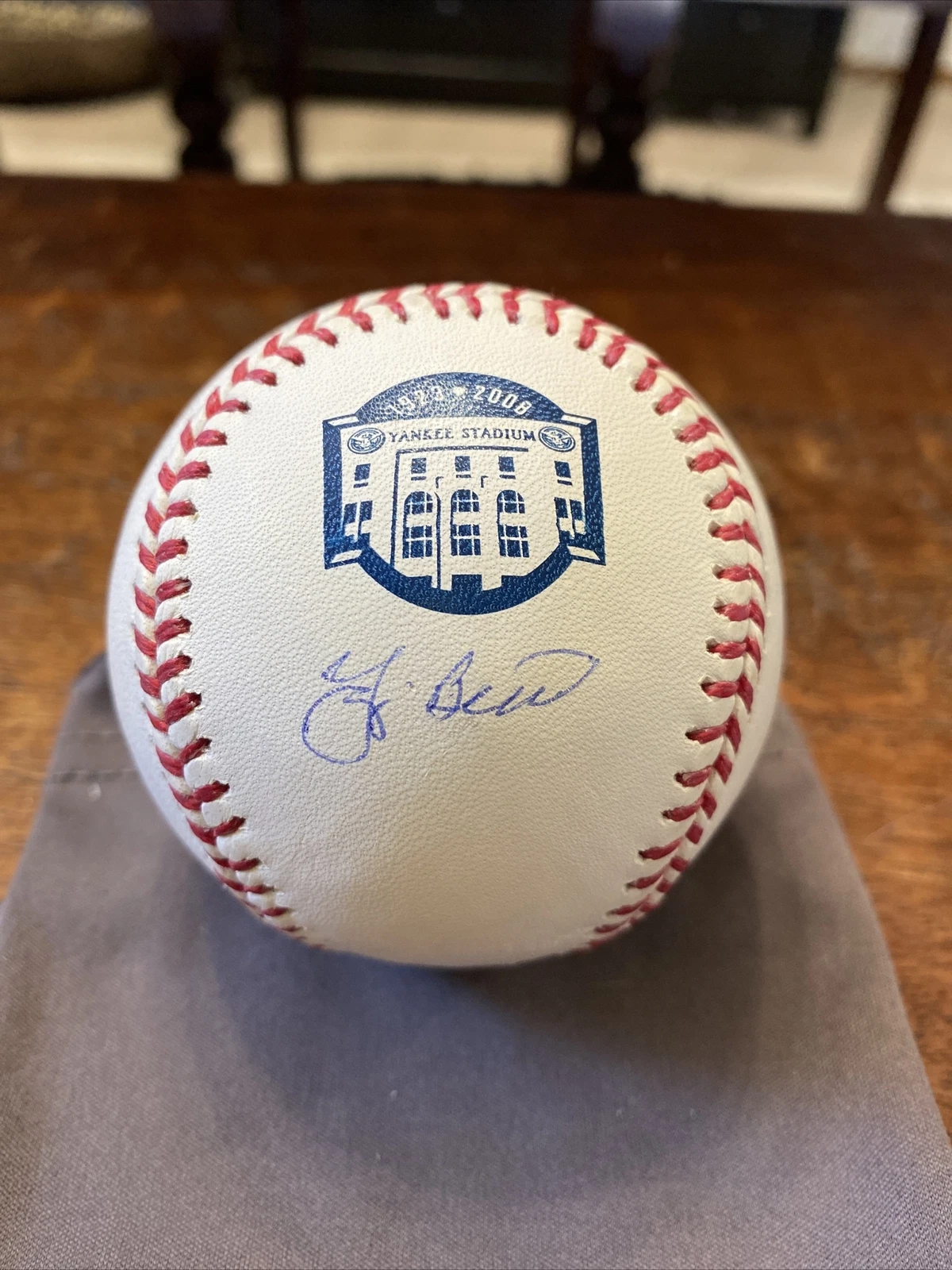 Yogi Berra Signed Final Season Yankee Stadium Baseball MLB Hologram Autographed