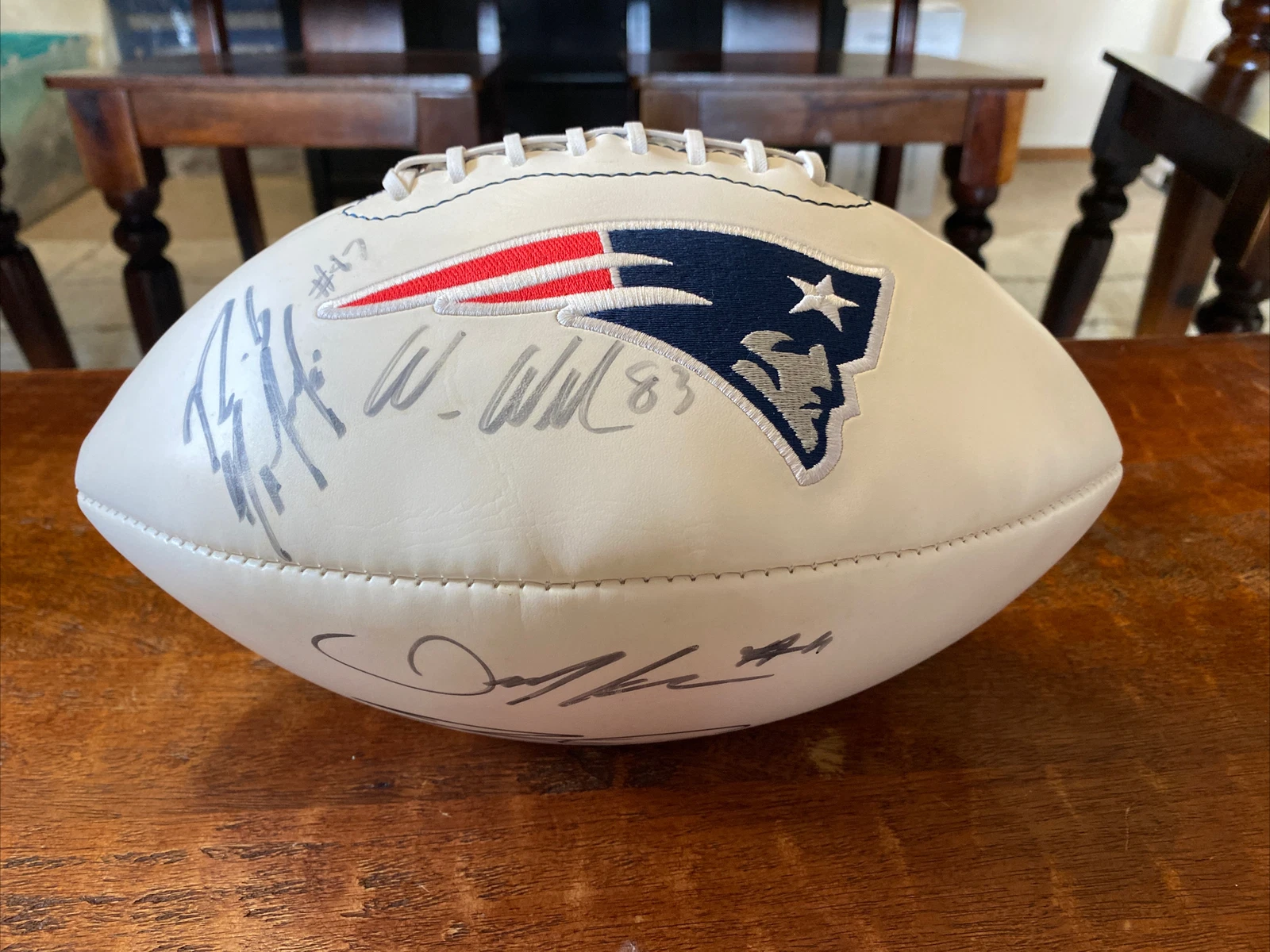 Rob Gronkowski Julian Edelman Welker Signed Football PSA/DNA Coa Patriots