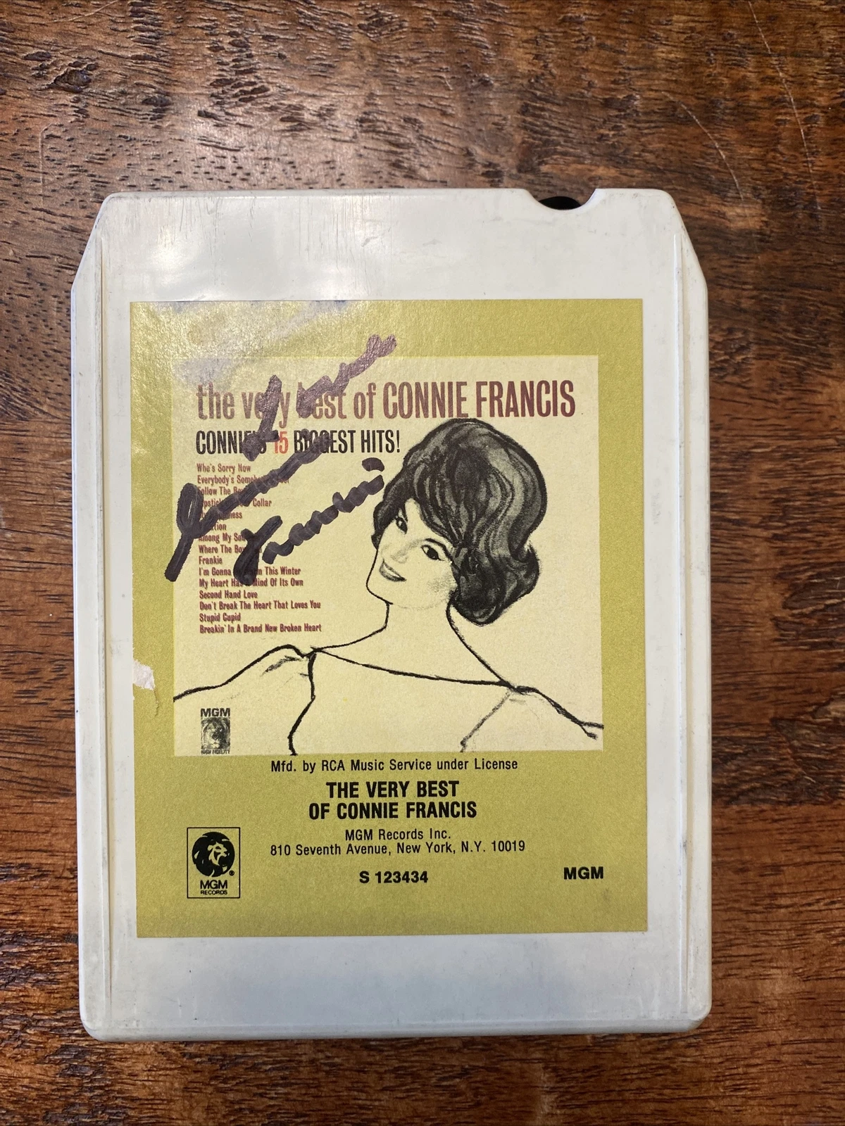 Connie Francis Signed 8-Track Tape Cassette Psa/Dna Coa Autographed