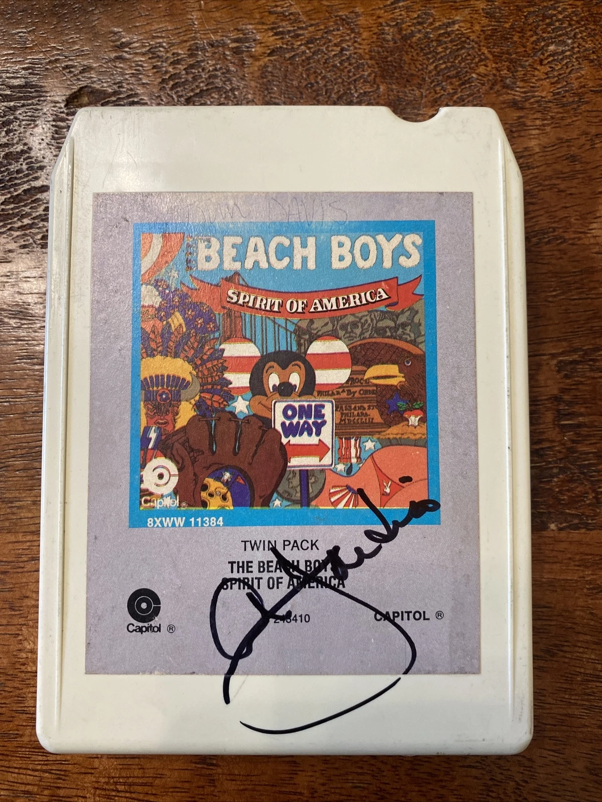 Al Jardine Signed Spirit Of America 8-Track Tape Cassette Psa/Dna Coa Beach Boys