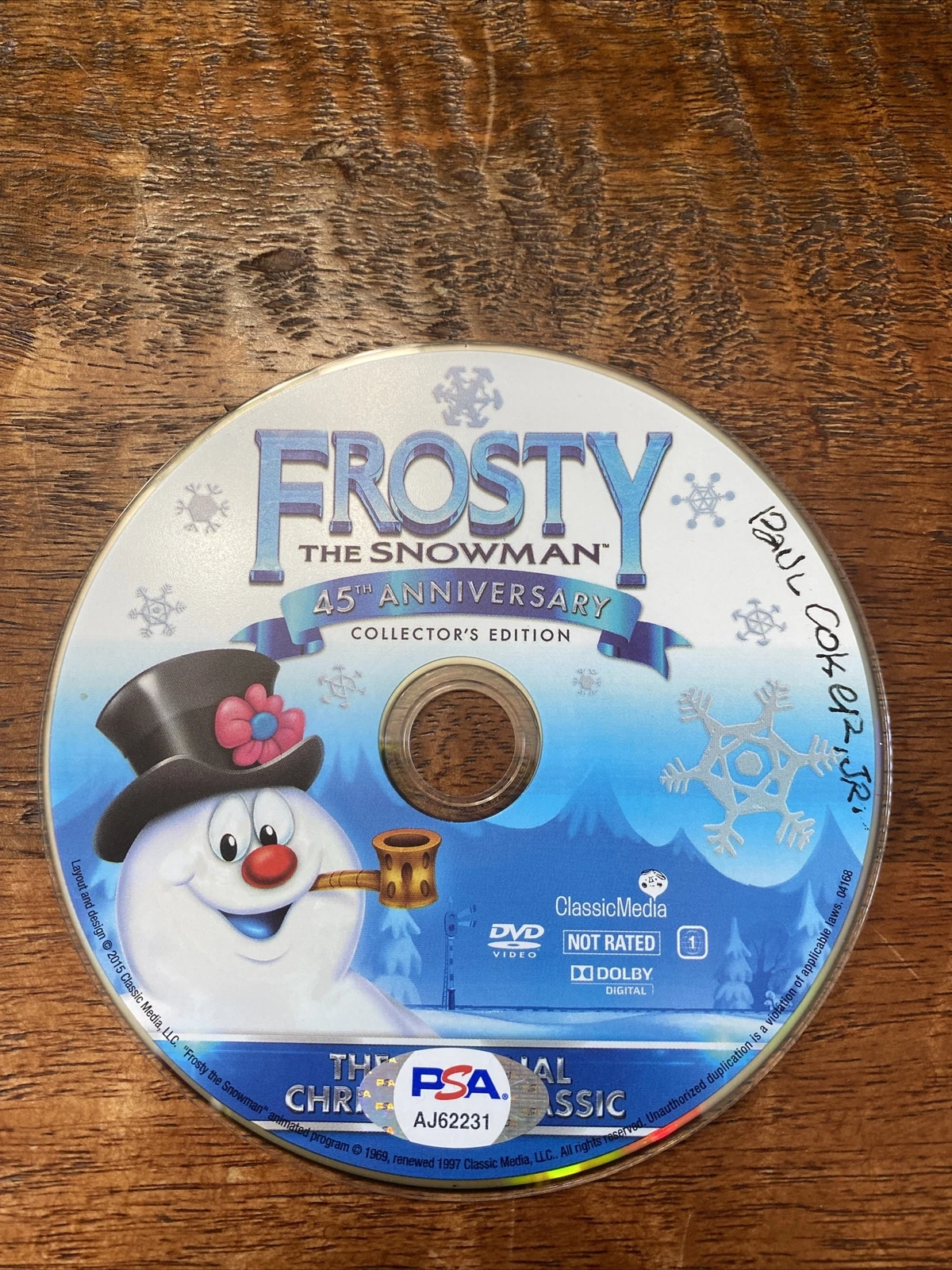 Paul Coker Jr Signed Frosty The Snowman DVD PSA DNA Coa Autographed