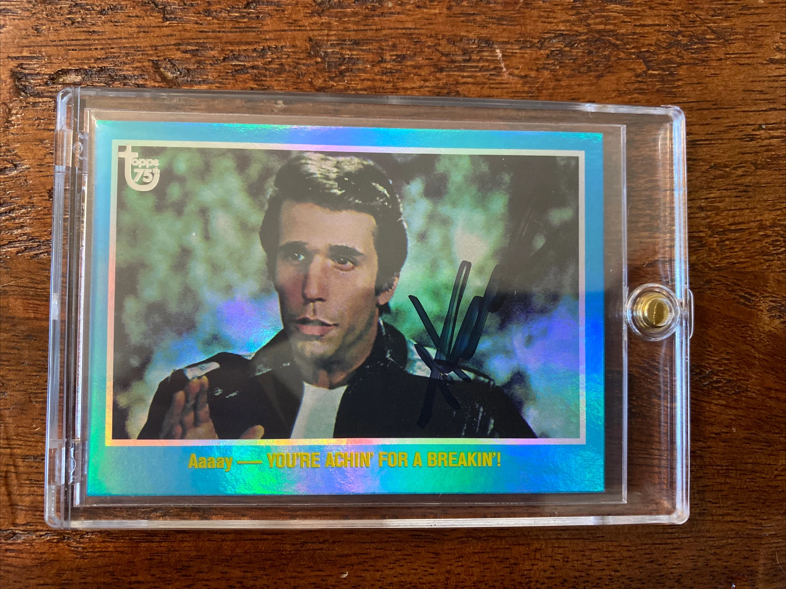 Henry Winkler Signed Topps Card Psa Dna Coa Autographed Happy Days Fonzie