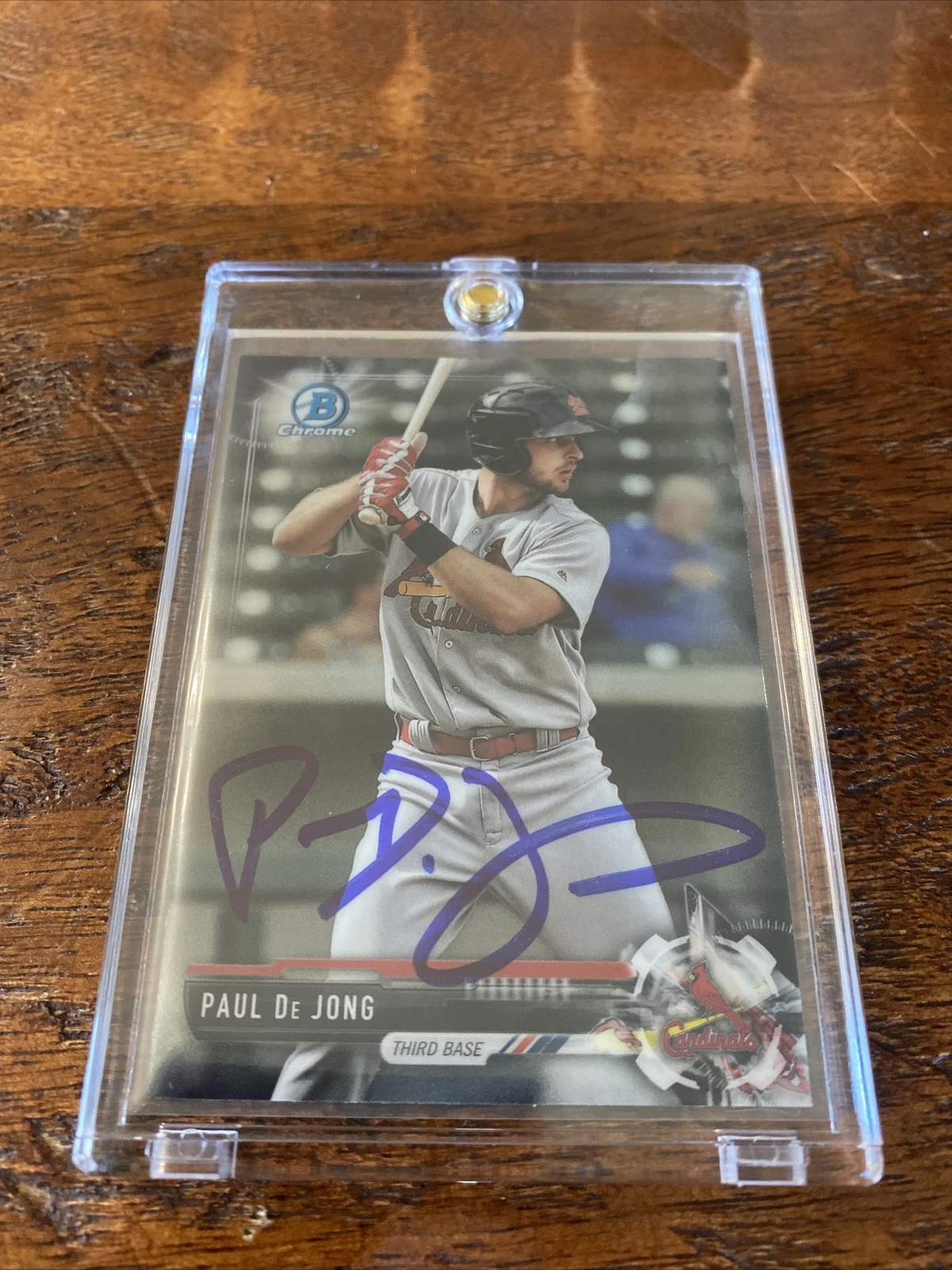 Paul Dejong Signed Bowman Chrome Card Psa Dna Coa Autographed Cardinals