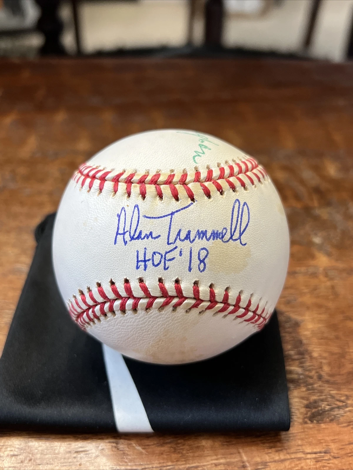 Alan Trammell & Owner Tom Monaghan Signed Baseball Psa Dna Coa Detroit Tigers