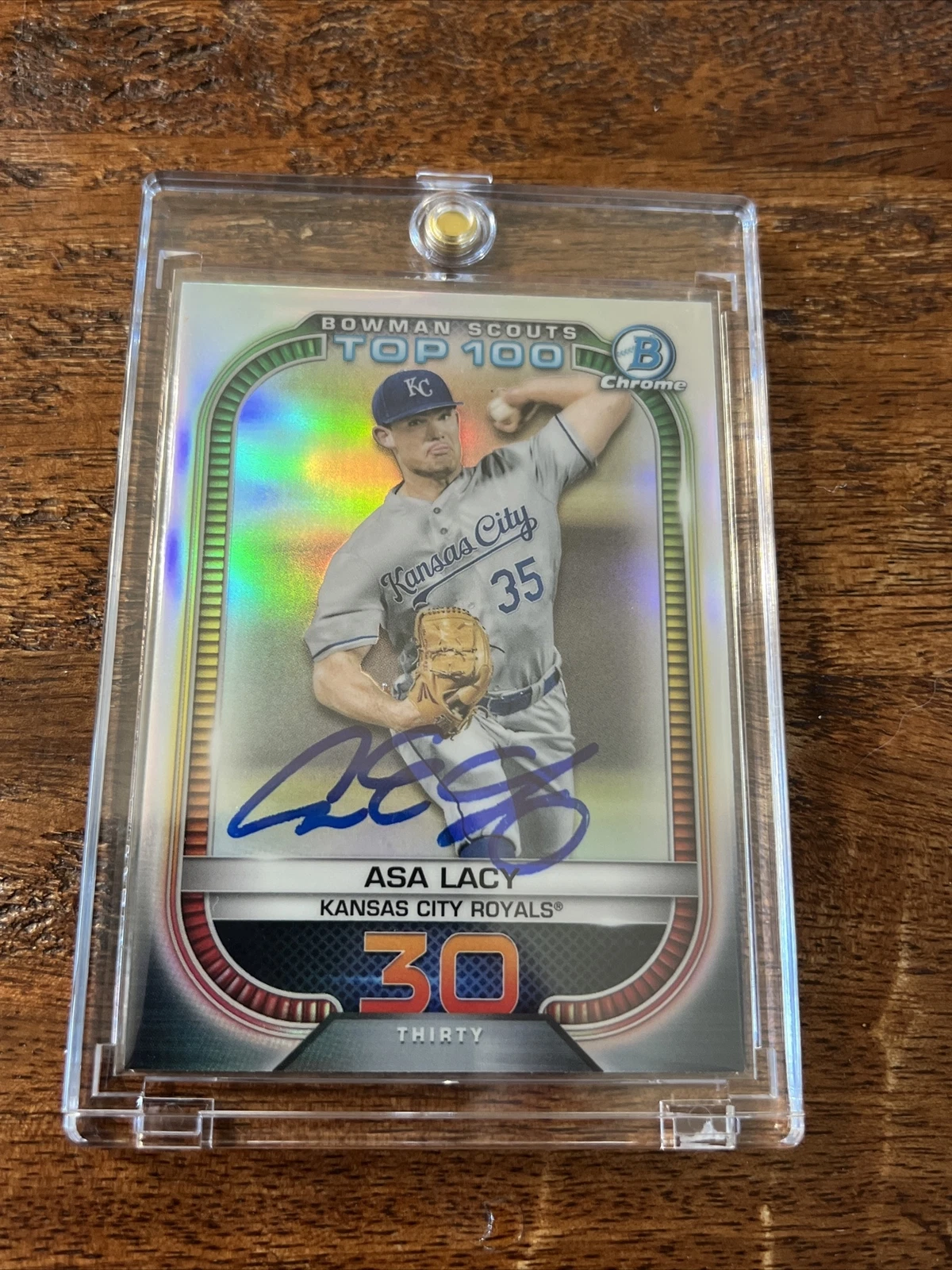 Asa Lacy Signed Bowman Chrome Card Psa Dna Coa Royals Autographed