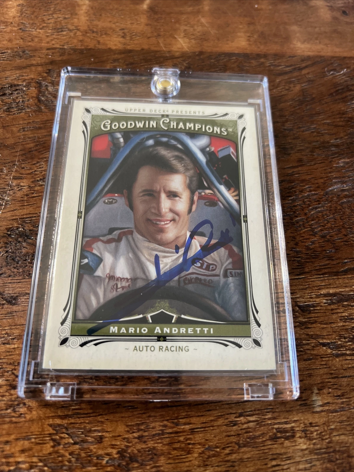 Mario Andretti Signed Goodwin Champions Card Psa Dna Coa Autographed Indycar