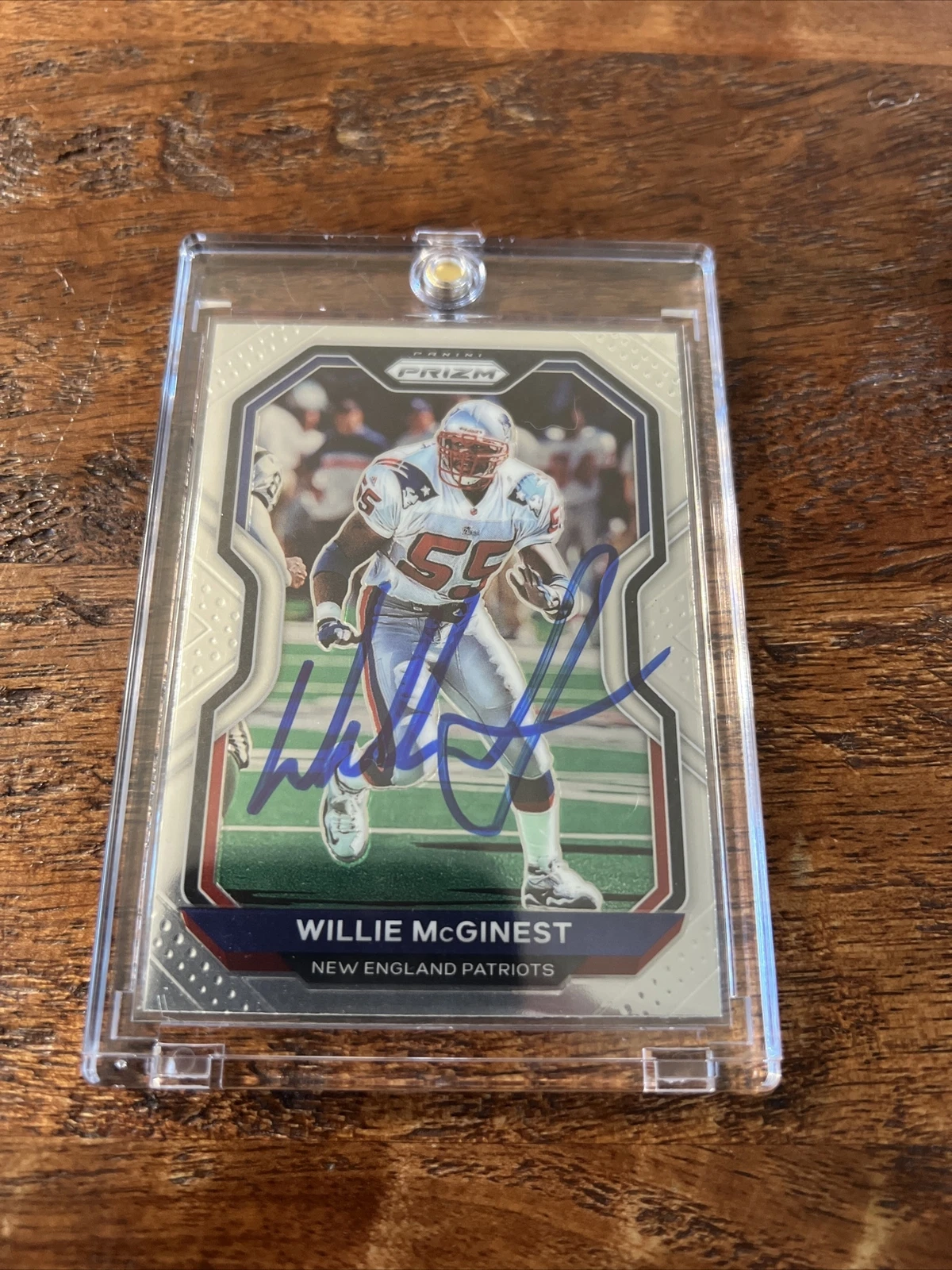 Willie Mcginest Signed Prizm Football Card Psa Dna Coa Autographed Patriots