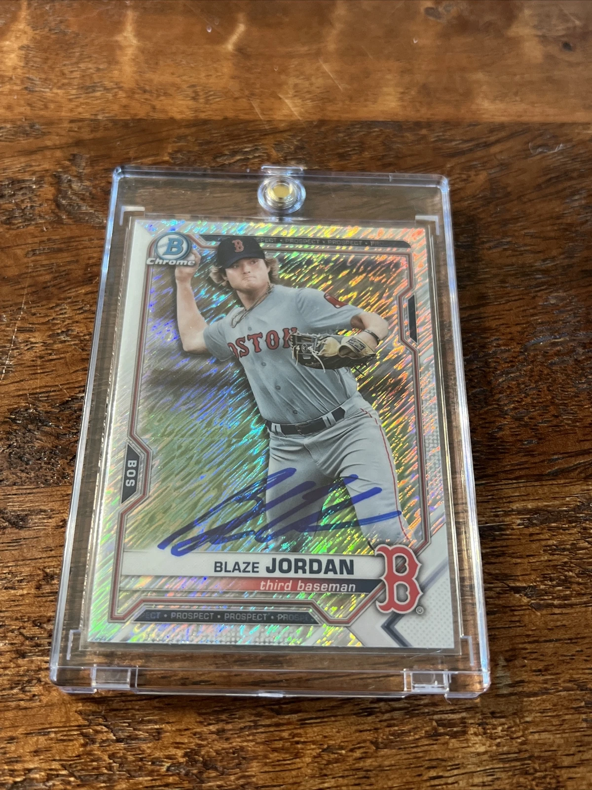 Blaze Jordan Signed Bowman Chrome Card Psa Dna Coa Red Sox Autographed