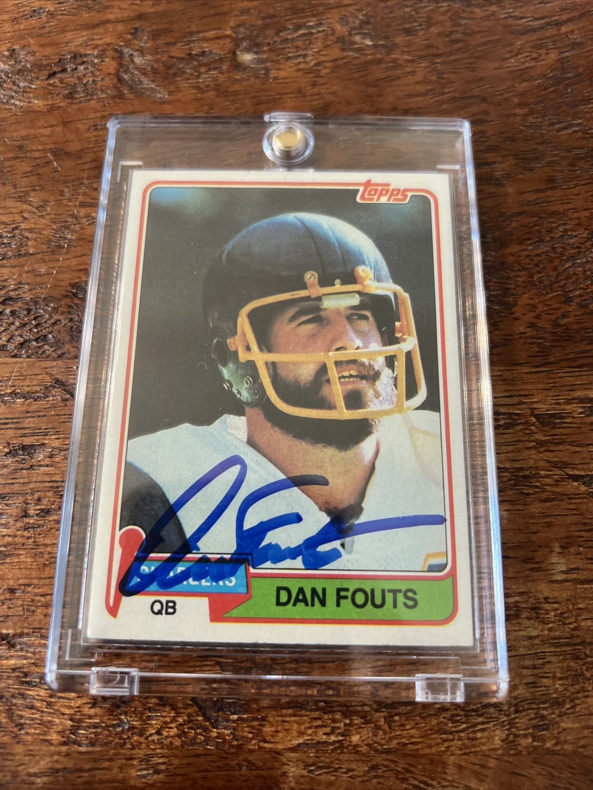 Dan Fouts Signed Topps Football Card Psa Dna Coa Autographed Chargers