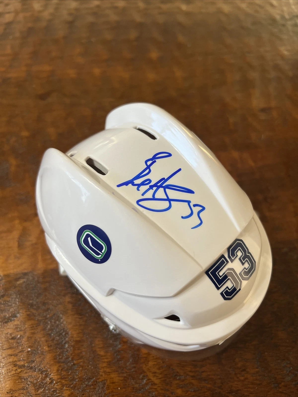 Bo Horvat Signed Mini Hockey Helmet Psa/Dna Coa Autographed Canucks