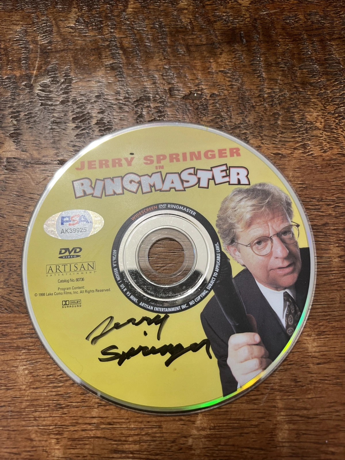 Jerry Springer Signed Ringmaster DVD PSA DNA Coa Autographed