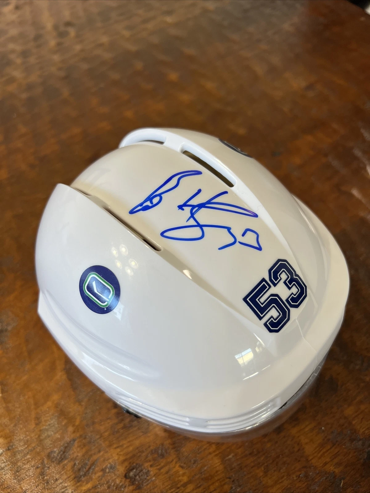 Bo Horvat Signed Mini Hockey Helmet Psa/Dna Coa Autographed Canucks