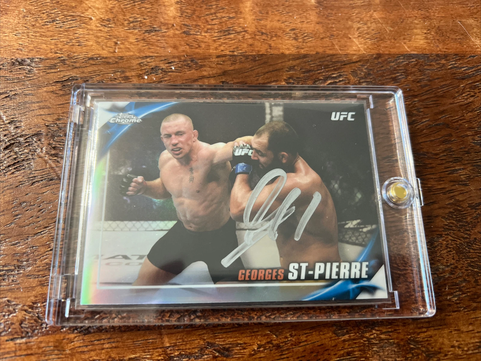 Georges St Pierre Signed Topps Chrome Card Psa Dna Coa Autographed UFC