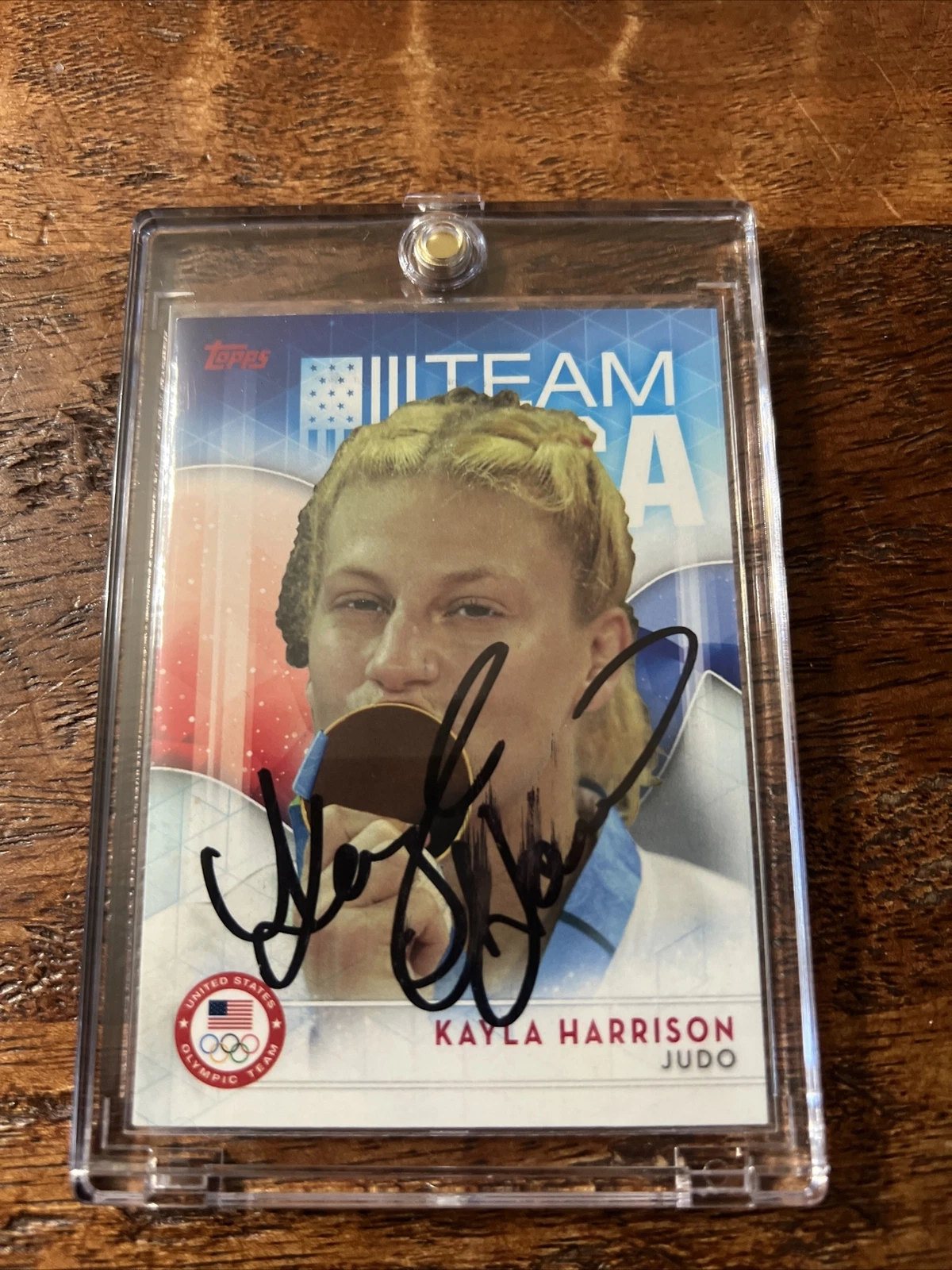 Kayla Harrison Signed Topps Olympic Card Psa Dna Coa Autographed Judo USA