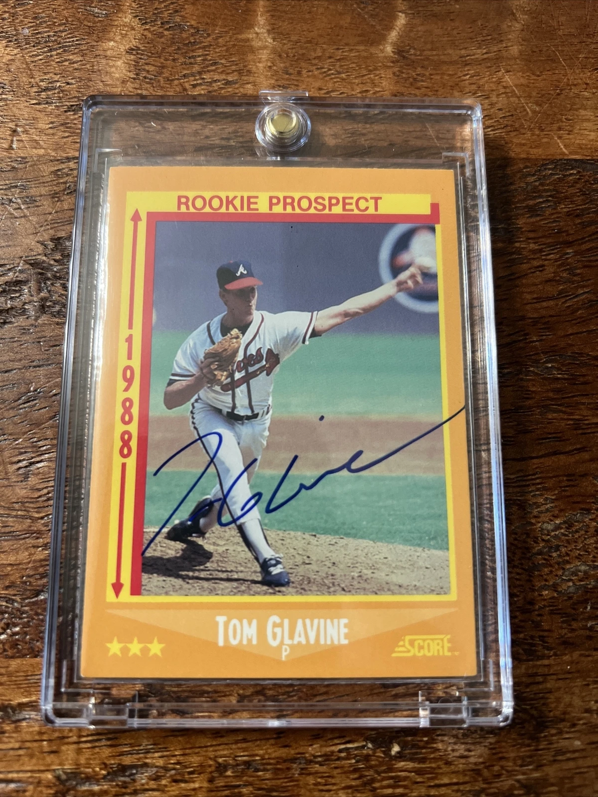 Tom Glavine Signed Score Rookie Card Psa Dna Coa Autographed Atlanta Braves